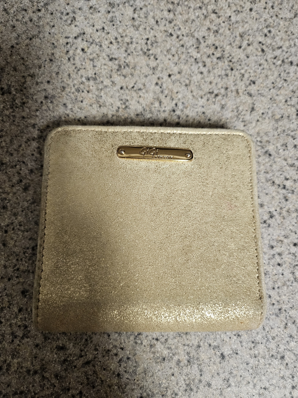 GiGi New York Metallic Gold Compact Wallet